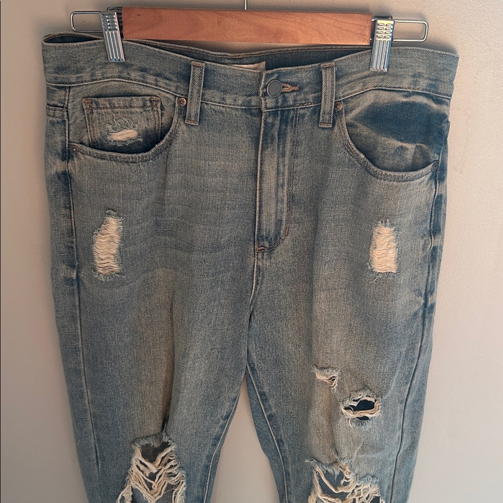 Distressed Blue/Gray Ripped Jeans - Picture 3 of 13